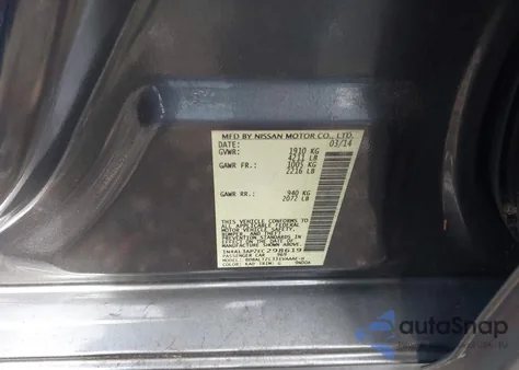 2014 Nissan Altima 2.5 Sv from USA, damaged, VIN 1N4AL3AP2EC298619